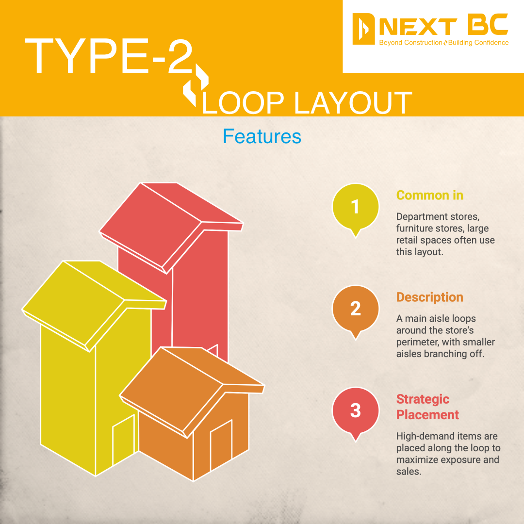 Loop racetrack store layout