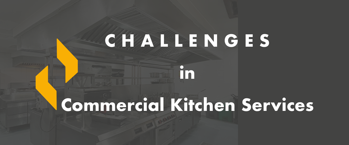 Commercial kitchen infrastructure showing service coordination for drainage, ventilation and utility systems