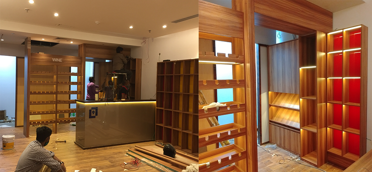 9 Liquor Land Lucknow mall liquor store interior by Next BC