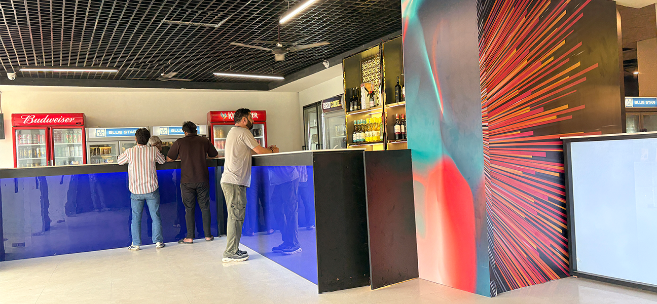 Premium liquor store interior design at Theka 94 Noida by Next BC